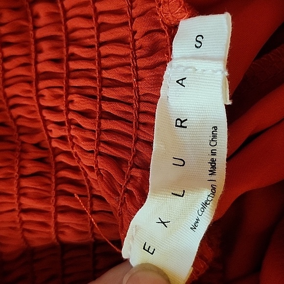 Exlura SM Red Ruffled Bell Sleeve Off-the-Shoulder Mini Flare Dress - Picture 8 of 8